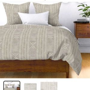 Gray Mudcloth Duvet Cover & Pillow Shams